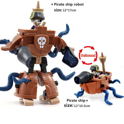 5 in 1 Plants vs Zombies Assembly Deformation BOSS Giant Zombie Robot Action Figure Model Toys Mech PVZ Transforming Gifts