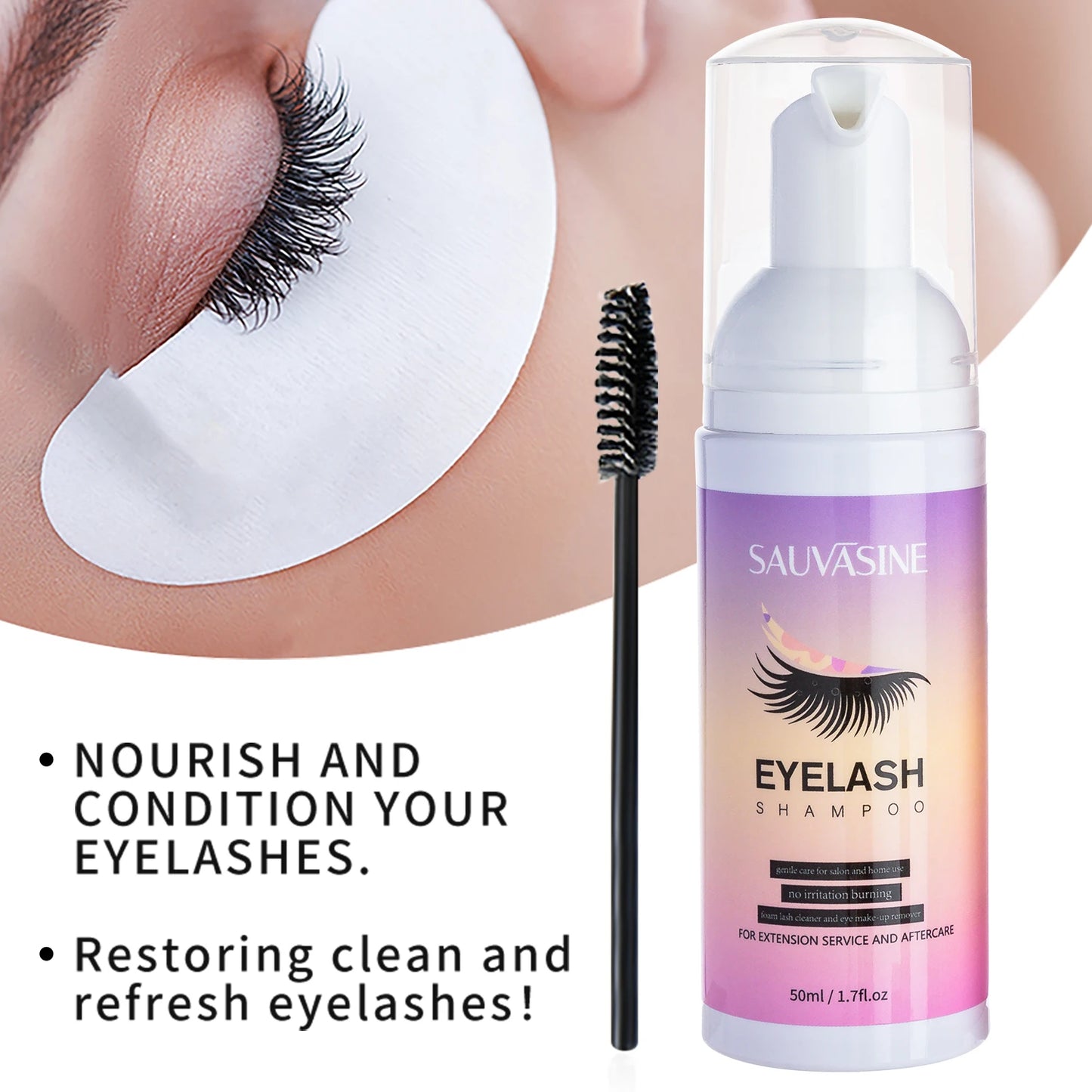 Professional Eyelash Extension Foam Cleanser – Deep Cleaning Set with Brush