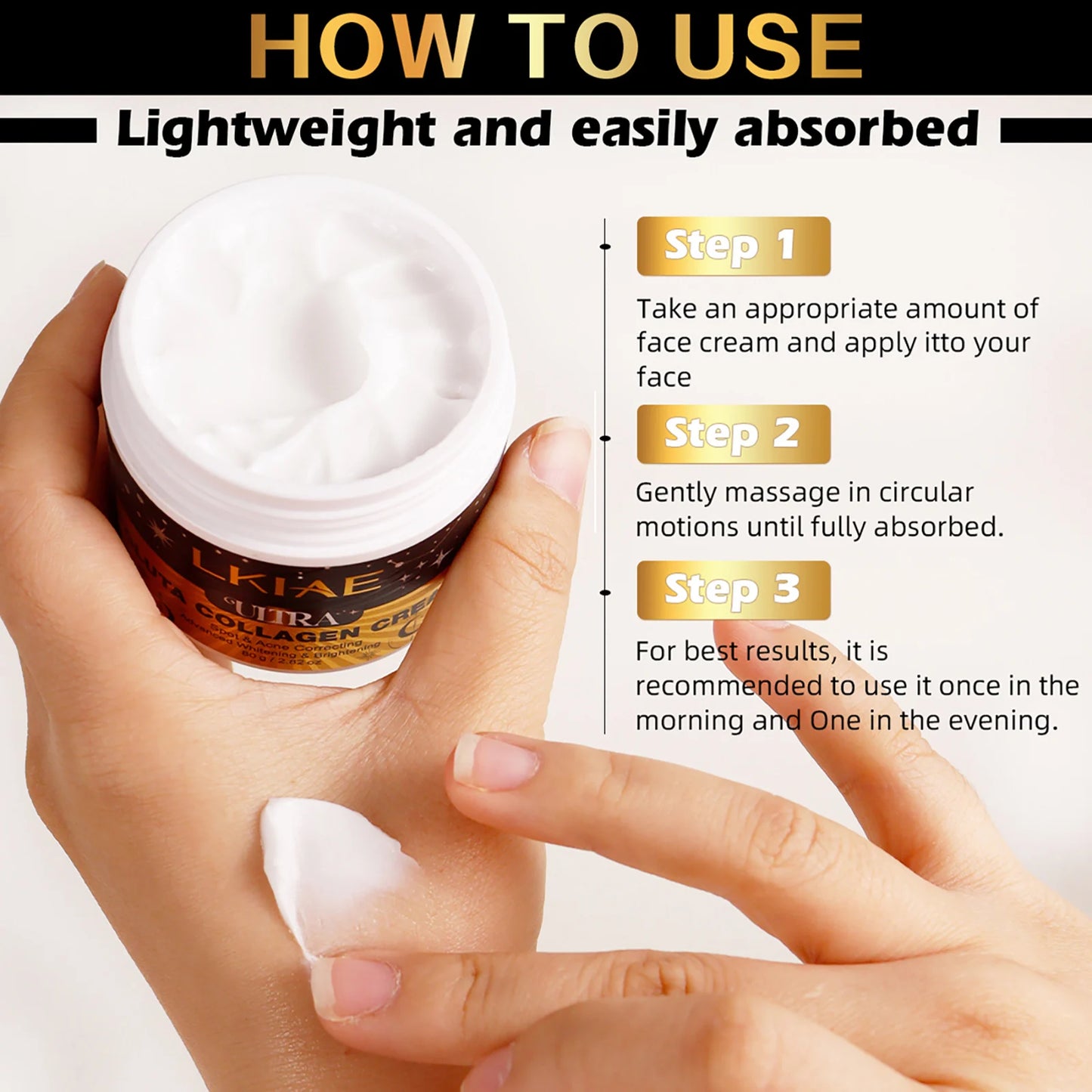 LKIAE Collagen & Glutathione Face Cream – Brightening & Skin Tone Care