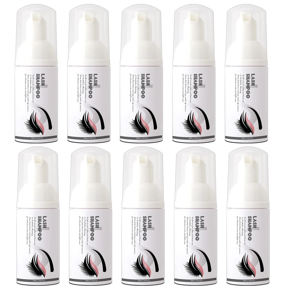 Professional Eyelash Extension Foam Cleanser – Deep Cleaning Set with Brush