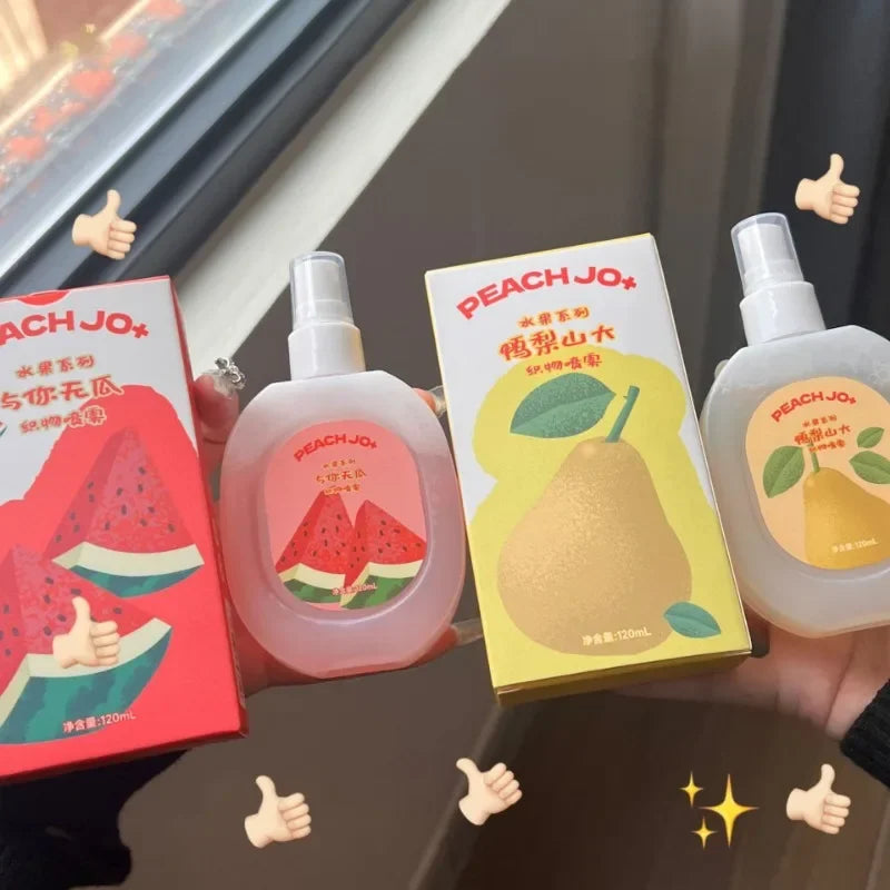 Clothes Perfume Spray Fresh Scent Long Lasting Deodorant for Men and Women Clothing Fruits Peach Odor Air Freshener Fragrance