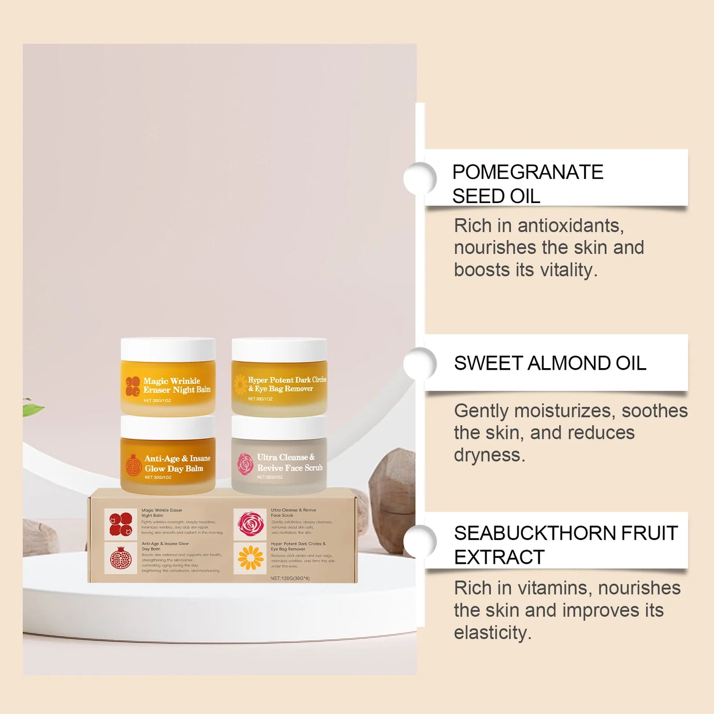 Day & Night Skincare Set – Moisturizing, Repairing & Brightening Face & Eye Care