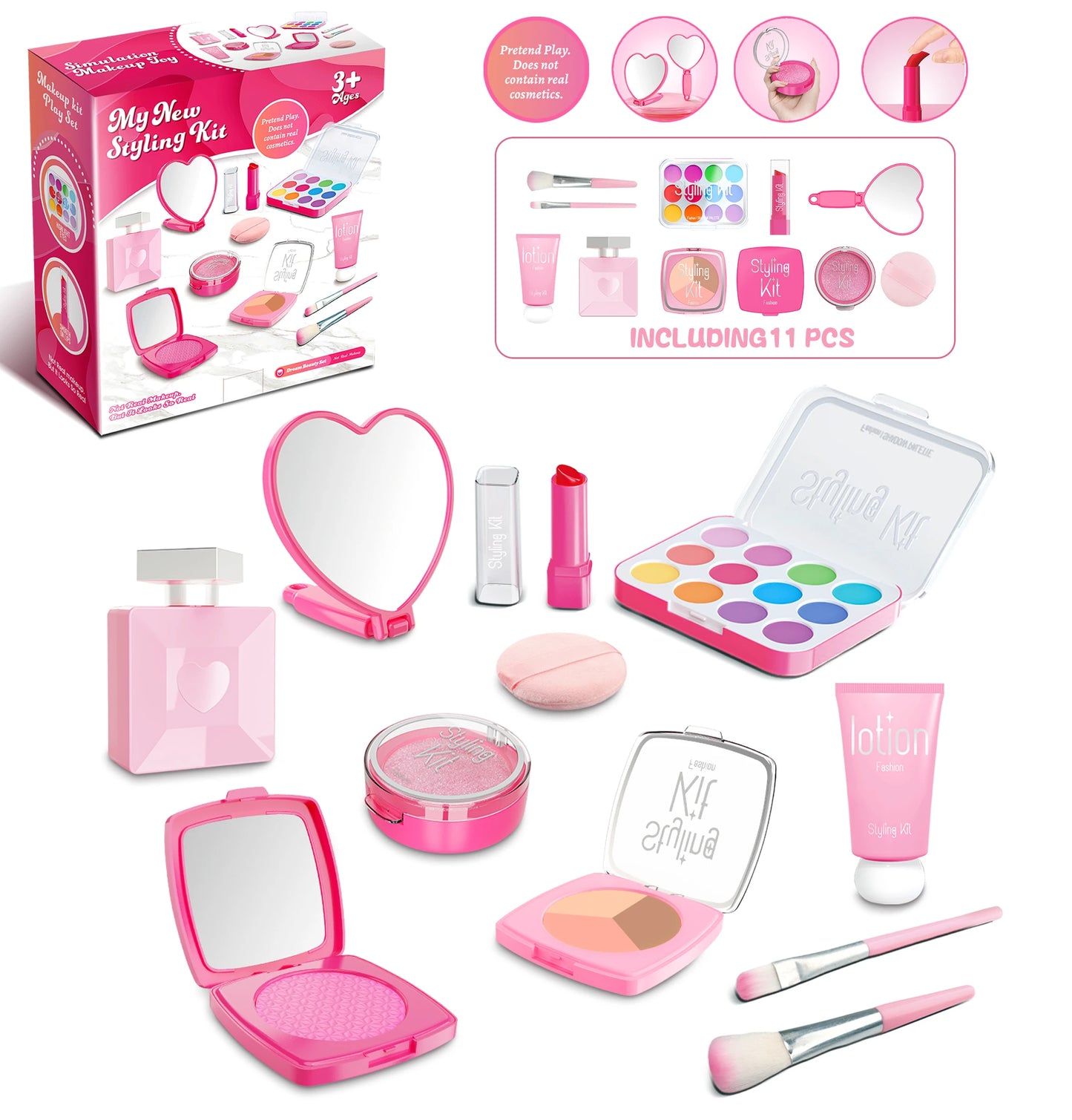 Kids Pretend Makeup Set – Simulated Cosmetic Toy Kit