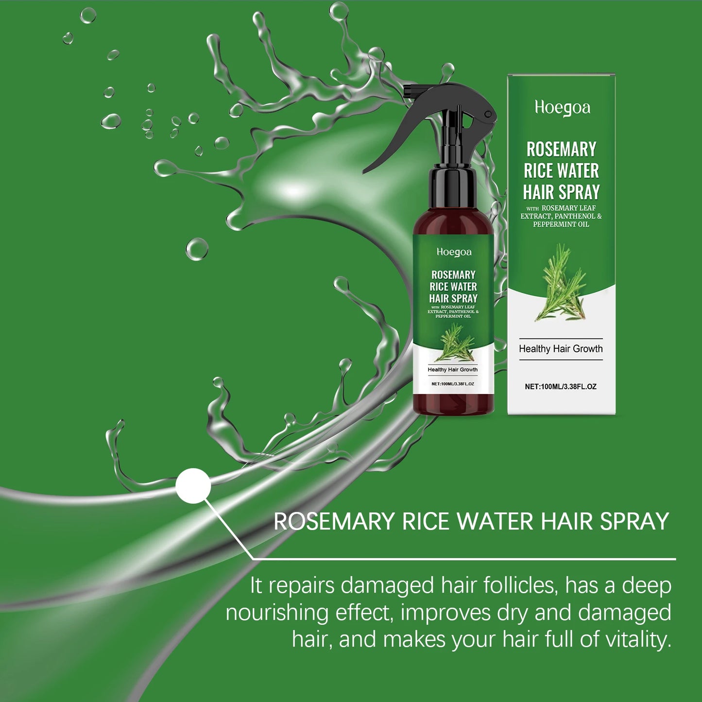 Rosemary & Rice Water Hair Growth Spray – Scalp Nourishing Mist