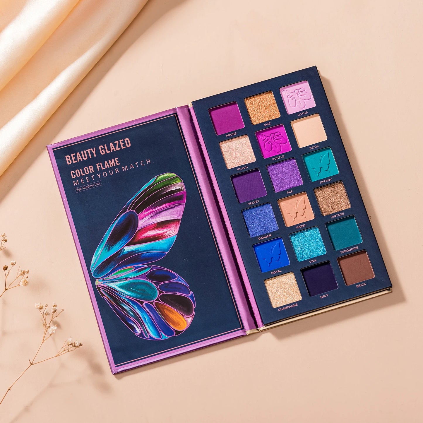 Butterfly 18-Color Eyeshadow Palette – Matte Shimmer Nude Makeup