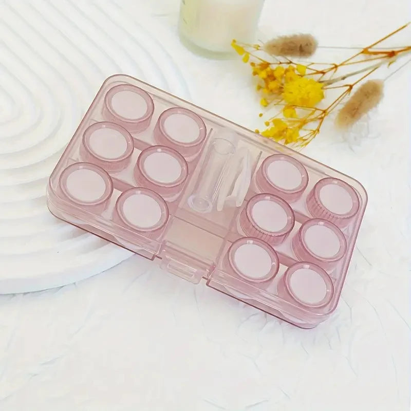 6-in-1 Contact Lens Case Set – Travel Storage Box with Tweezer