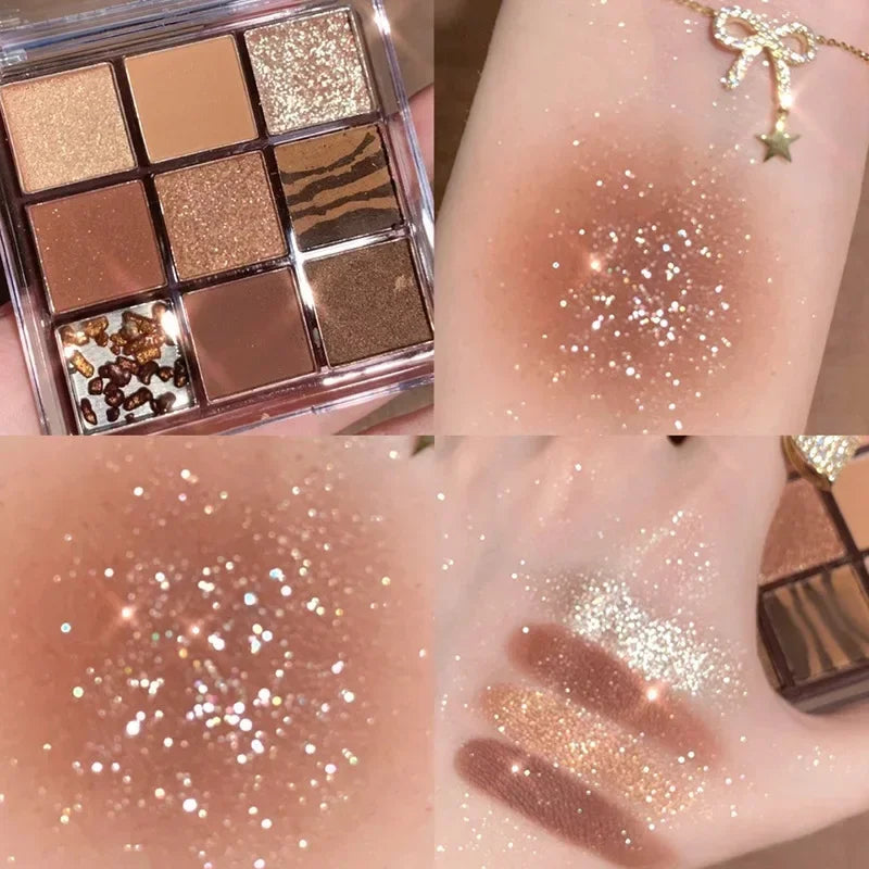 9-Color Chocolate Eyeshadow Palette – Matte & Shimmer