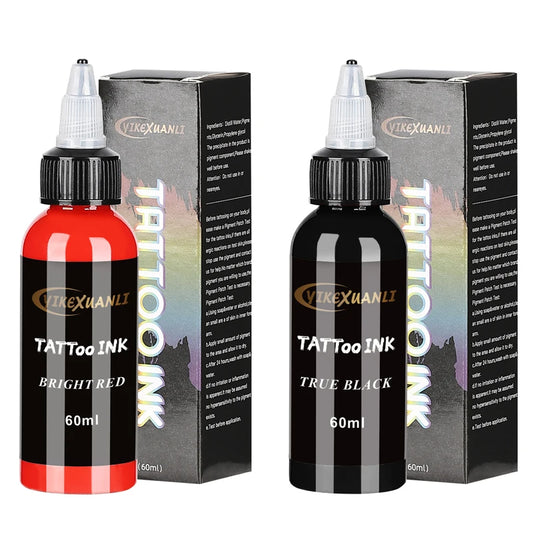 60ml Tattoo Ink Pigment – Red & Black Semi-Permanent Body Art