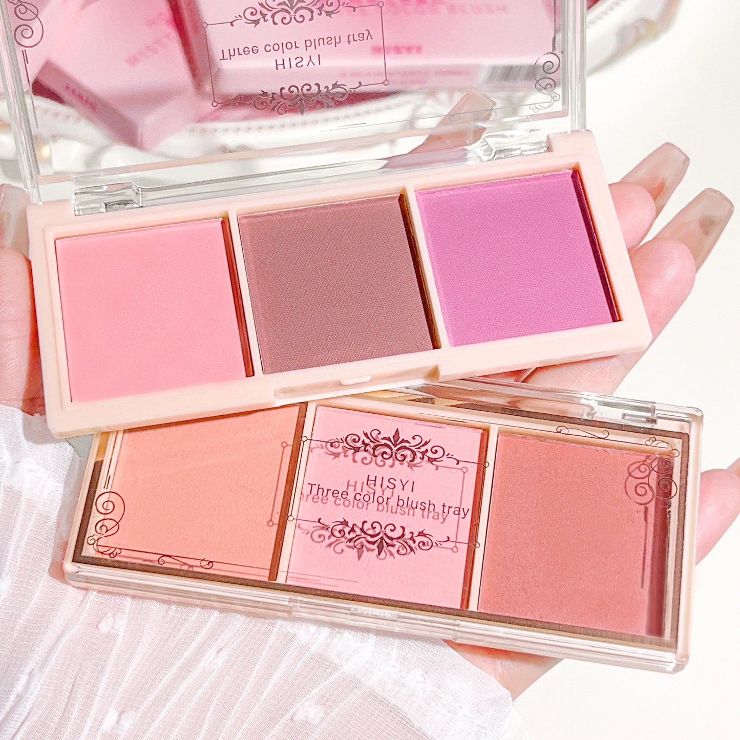 HISYI 3-Color Blush – Matte Natural Finish Rouge