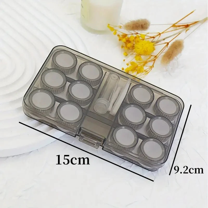 6-in-1 Contact Lens Case Set – Travel Storage Box with Tweezer