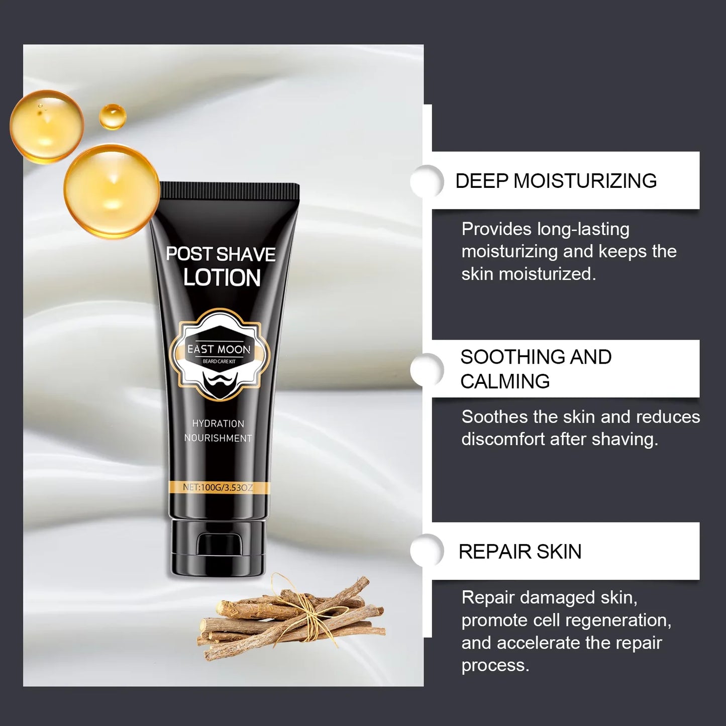 HydraSmooth: Hyaluronic Aftershave & Beard Care Lotion