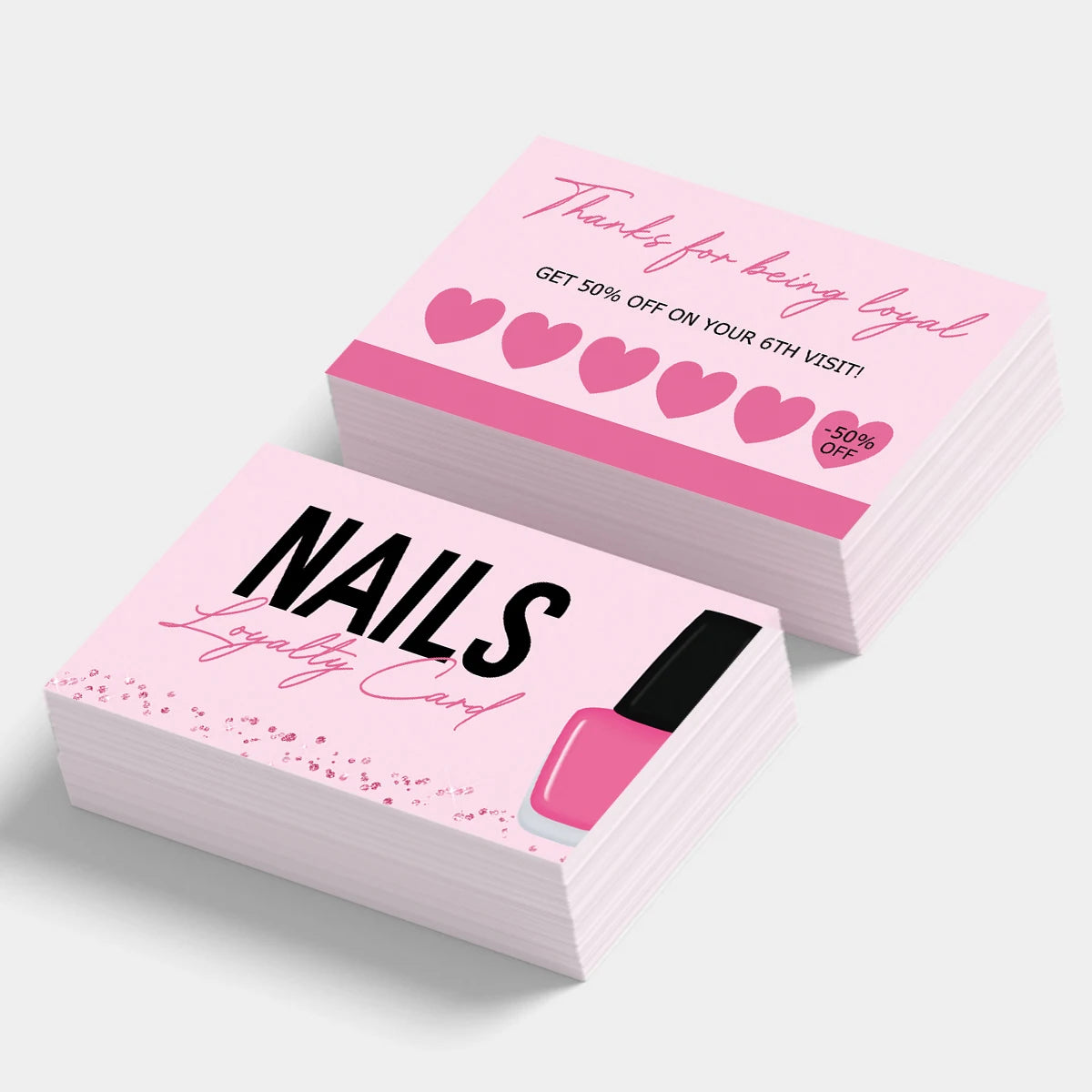 50pcs Nail Business Cards – Press On Nail Loyalty Cards