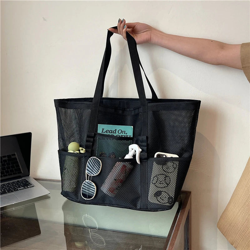 Portable Mesh Beach Bag – Travel & Storage Tote