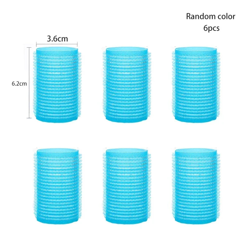 6pcs Self-Grip Hair Rollers – Heatless Curling & Volume Tools