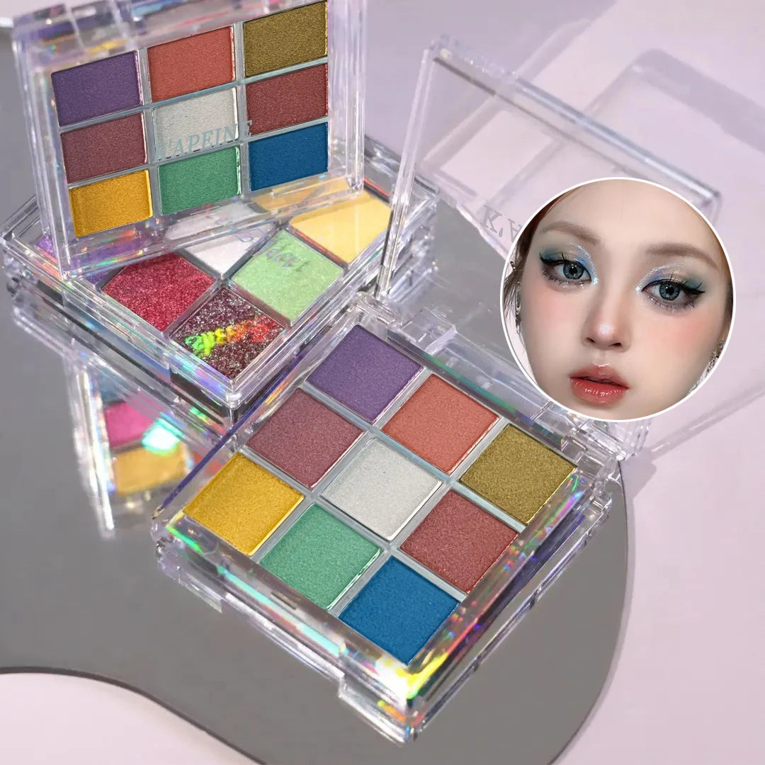 Surnelia Prism: 9-Color Multichrome Chameleon Eyeshadow Palette