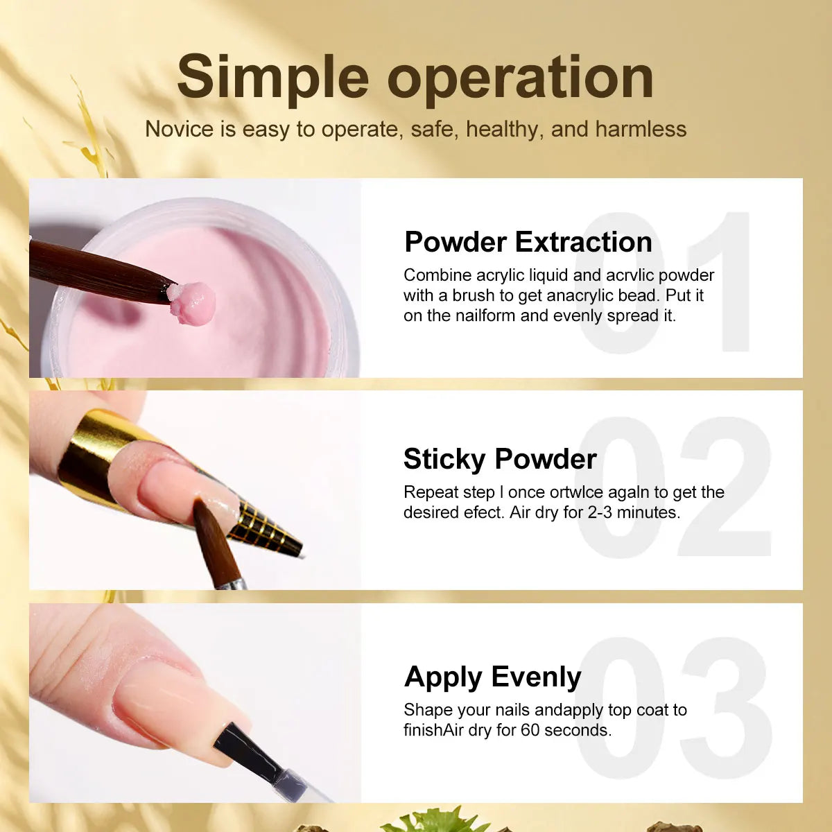LIMEGIRL Acrylic Nail Powder Set – 5 Colors Professional Extension