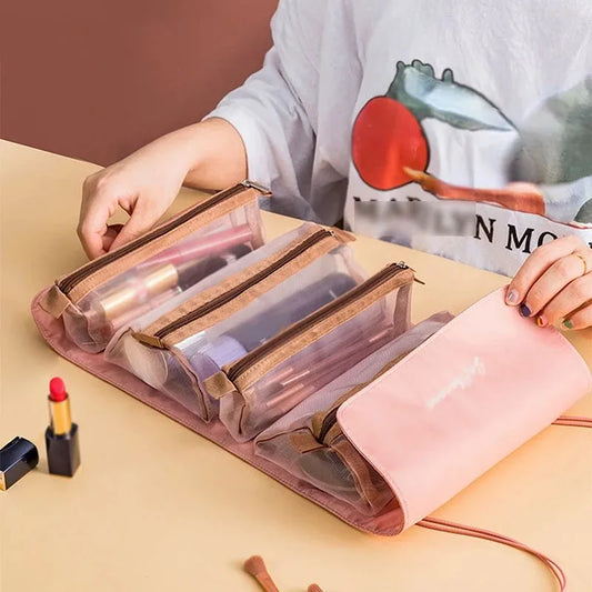 4-in-1 Detachable Cosmetic Bag – Large Capacity Travel Makeup Organizer