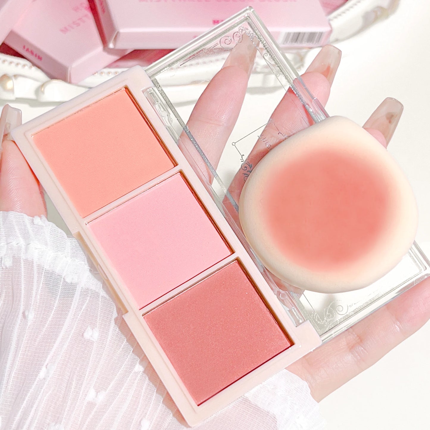 HISYI 3-Color Blush – Matte Natural Finish Rouge