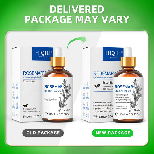 HIQILI Essential Oil Set – Rosemary, Jasmine, Lavender & Mint (Aromatherapy & Hair Care)