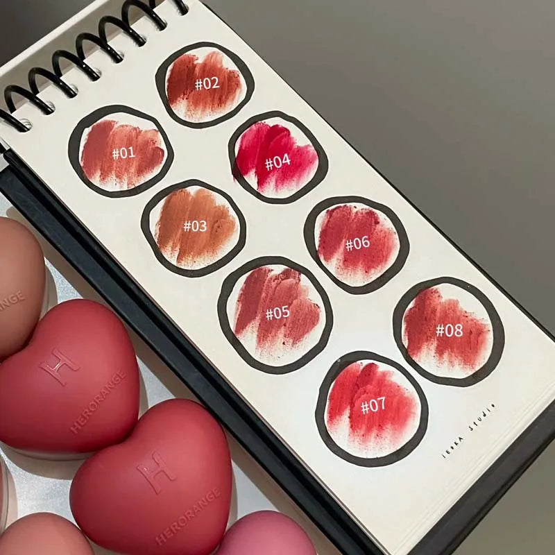 HERORANGE Lip & Cheek Mud – Matte Cream Blush with Brush