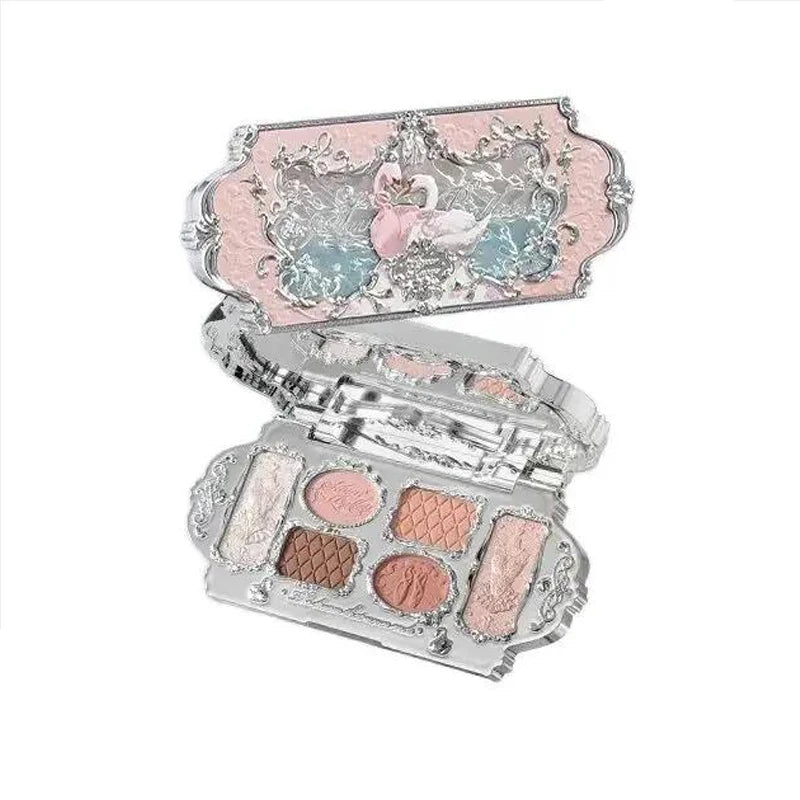 Flower Knows Swan Ballet Eyeshadow Palette – 6 Colors Matte & Shimmer