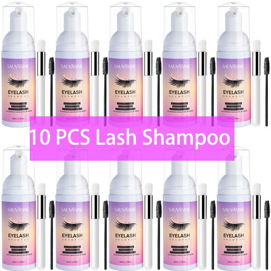 Professional Eyelash Extension Foam Cleanser – Deep Cleaning Set with Brush