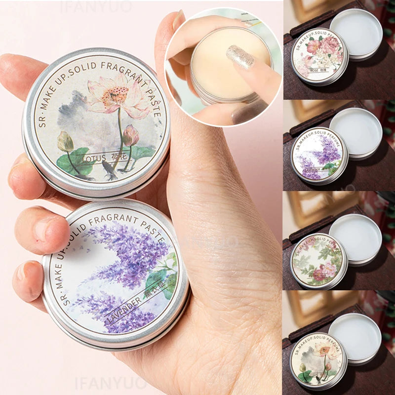 Solid Perfume Balm – Jasmine & Rose Floral Long-Lasting Fragrance (Portable)