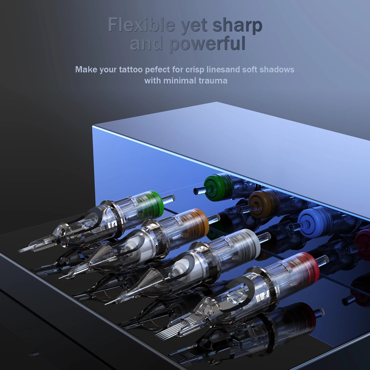 EZ Revolution Pro-Cartridges: 50pcs Professional Tattoo & PMU Needles