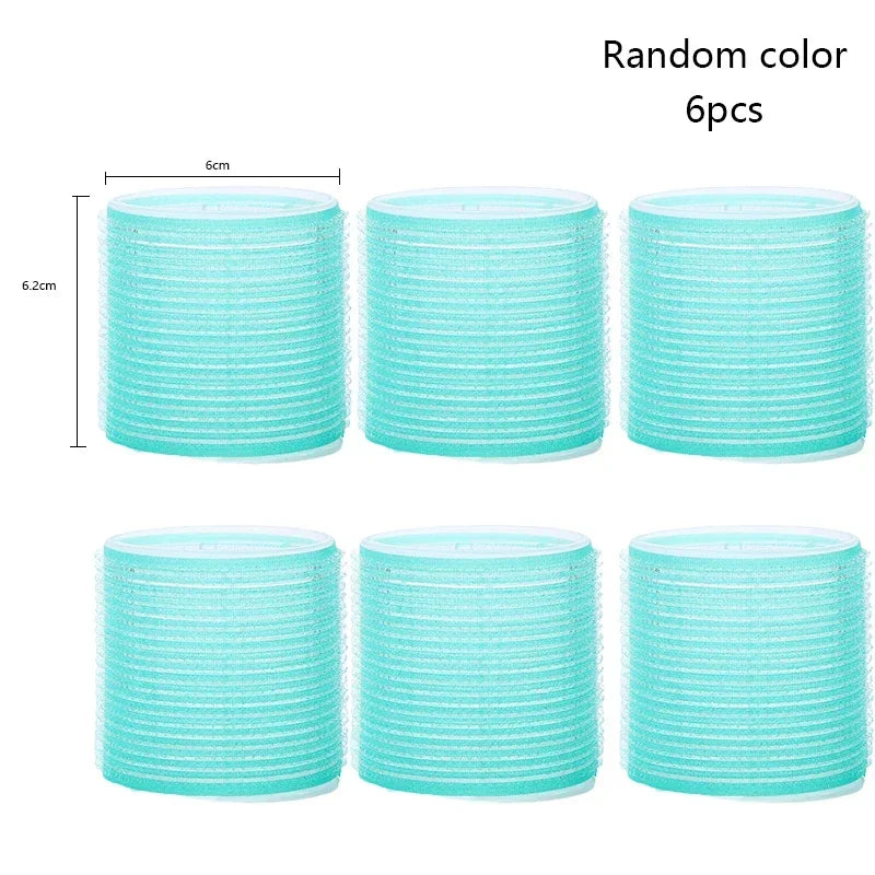 6pcs Self-Grip Hair Rollers – Heatless Curling & Volume Tools