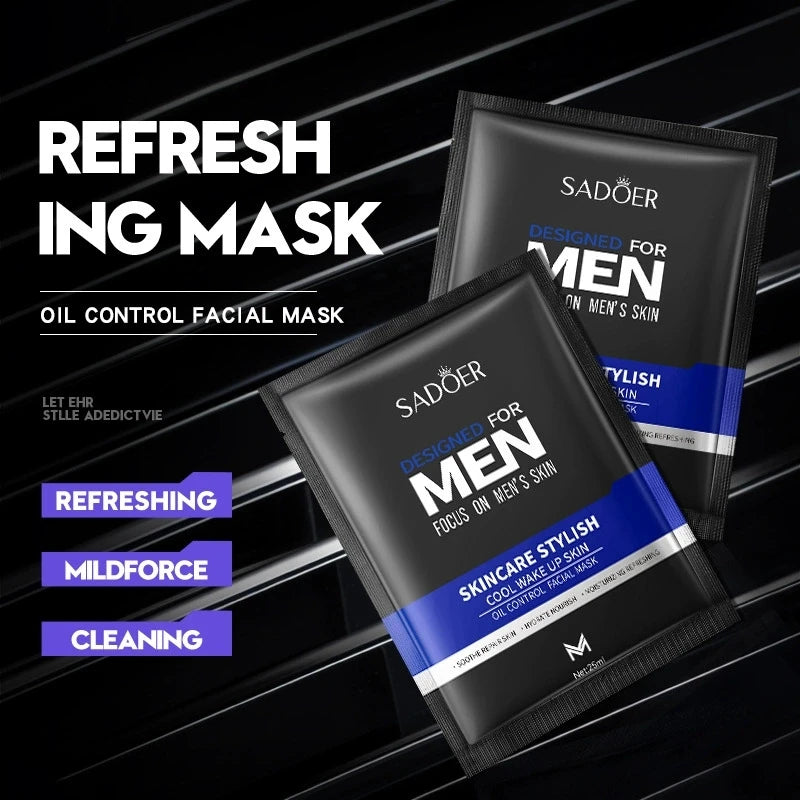 SADOER Men's Skin Care Kit – Cleanser, Moisturizer, Sunscreen, Mask, Lip Balm & Eye Cream