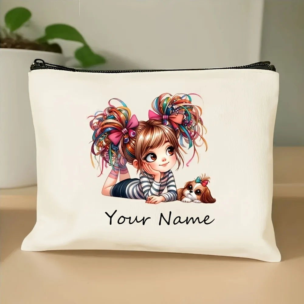Personalized Makeup Bag – Cute Zipper Cosmetic Pouch for Women