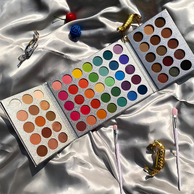 Veronni 65-Color Eyeshadow Palette – High-Pigmented Matte & Glitter Finishes