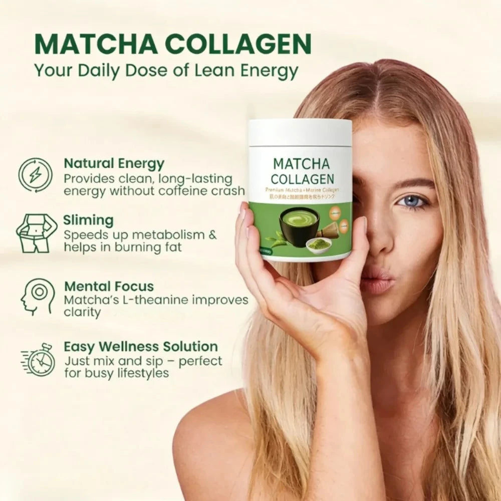 MatchaGlow: Marine Collagen & Green Tea Beauty Drink Mix