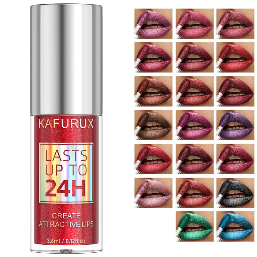 20-Color Glitter Lip Gloss Set – Waterproof Diamond Shine
