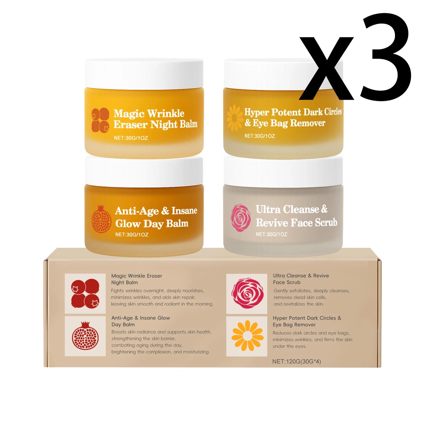Day & Night Skincare Set – Moisturizing, Repairing & Brightening Face & Eye Care