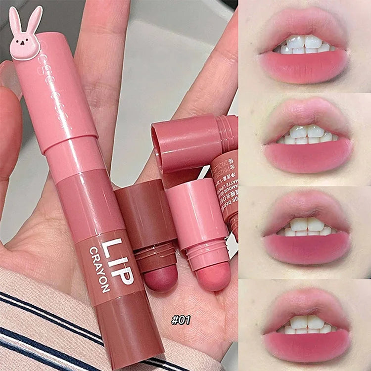 Gege Bear 4-in-1 Velvet Matte Lip Crayon – Waterproof, Long Lasting