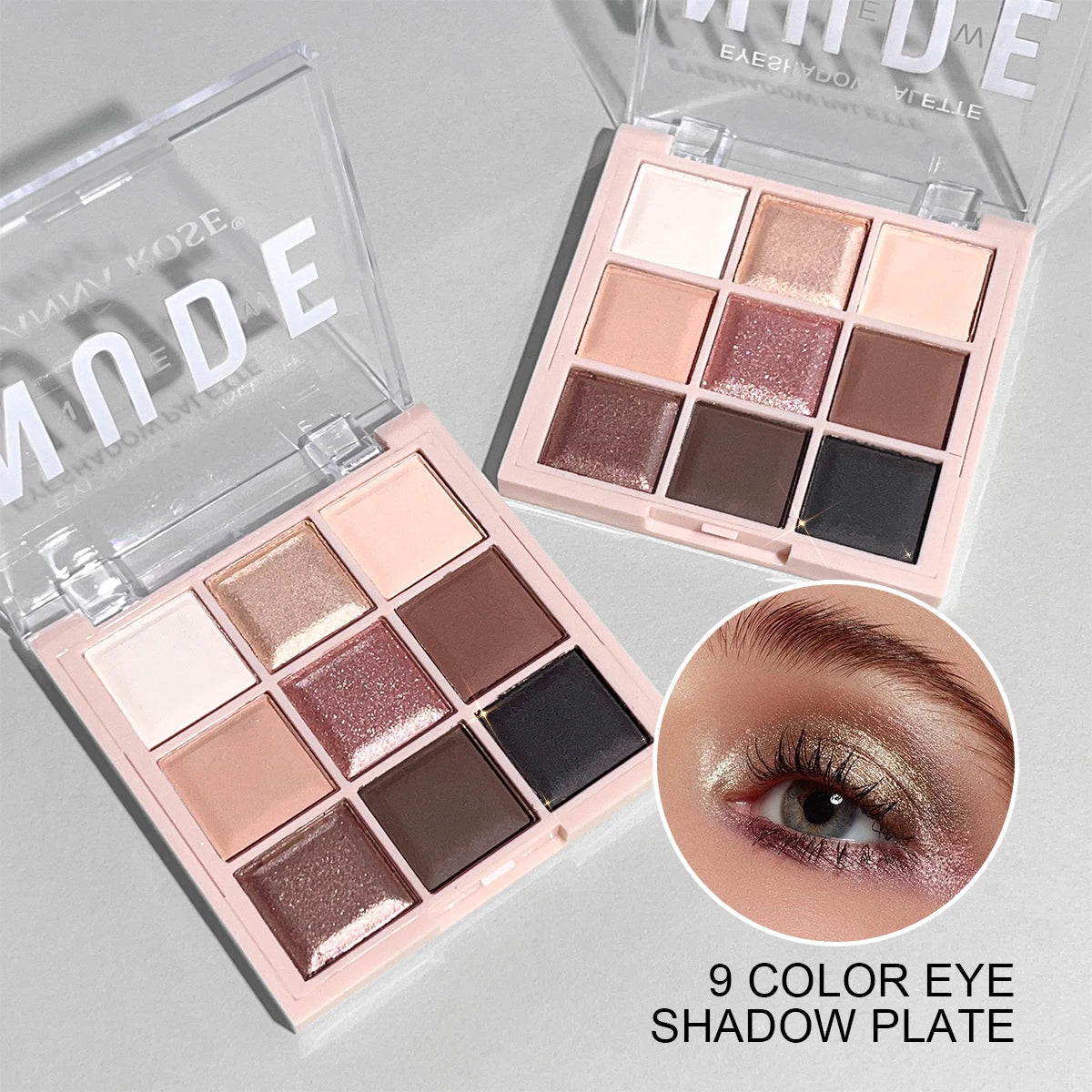 9-Color Eyeshadow Palette – Matte Shimmer Glitter Milk Tea Shades