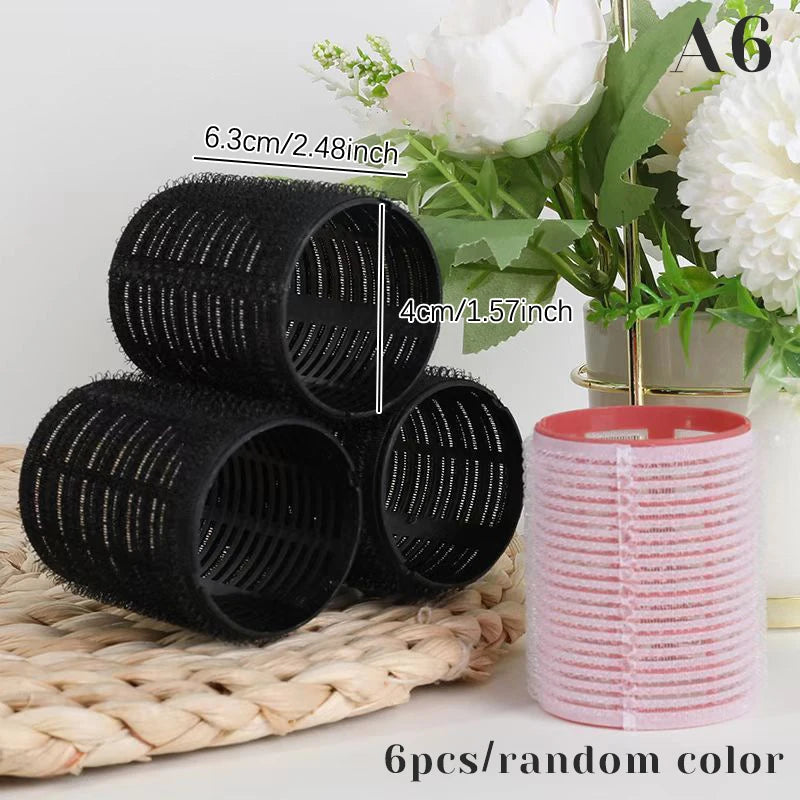 6pcs Self-Grip Hair Roller Set – Heatless Curling Rollers