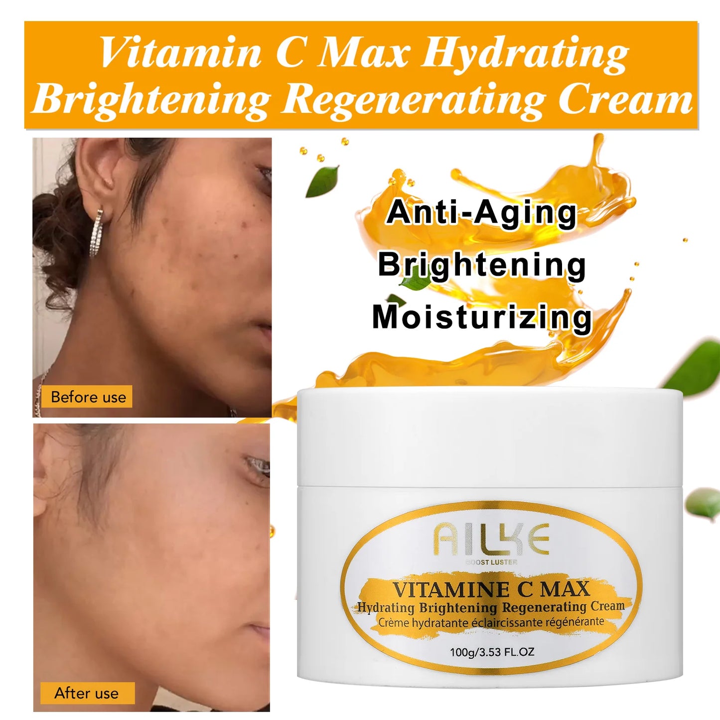 AILKE Vitamin C Brightening Serum – Hydrating & Anti-Aging Care