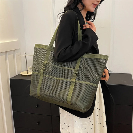 Portable Mesh Beach Bag – Travel & Storage Tote