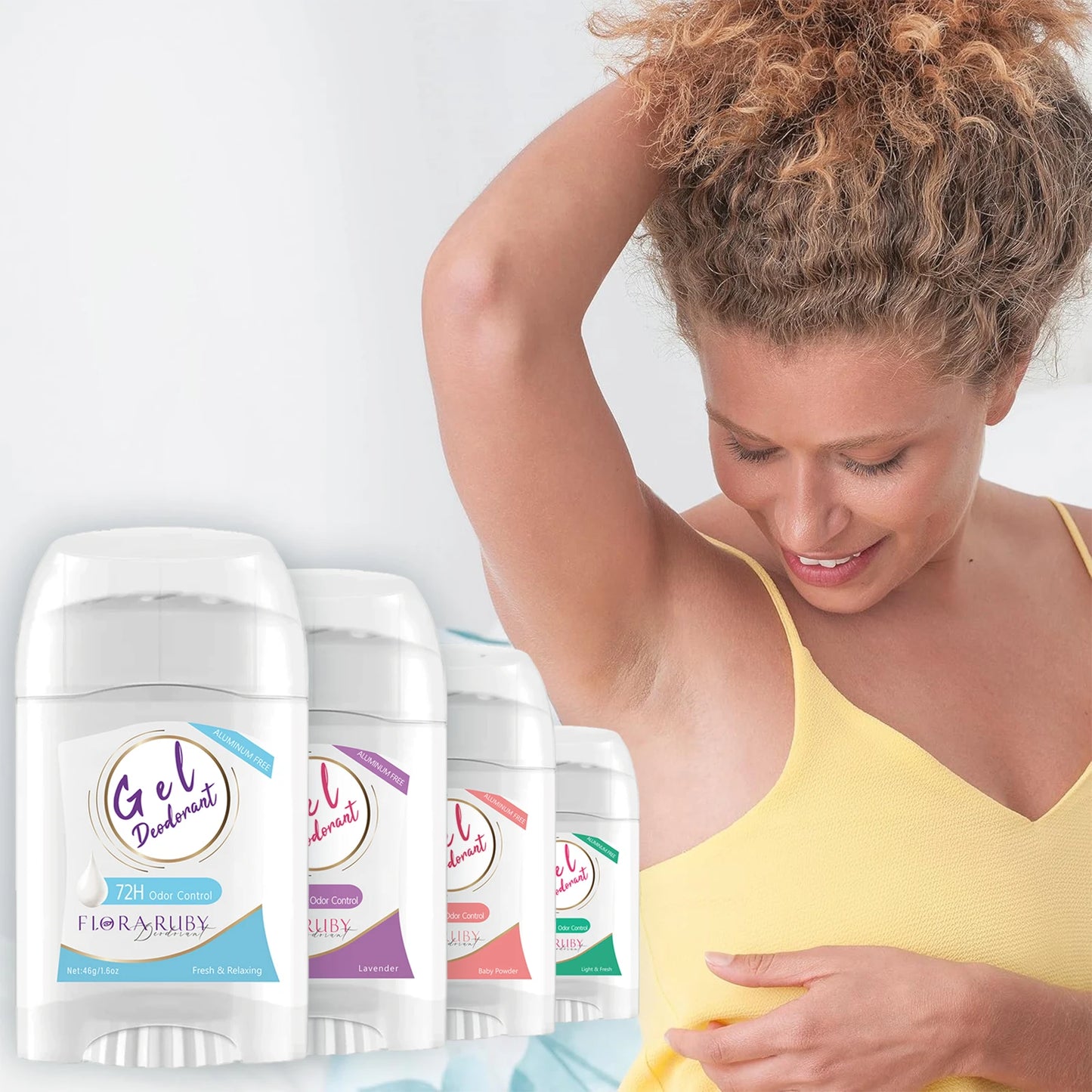 Deodorant Women Solid Fragrance Paste, Natural Flower Fragrance, Clean Scent 48 Hour Long-Lasting, Keeps Fresh & Dry, 46g/1.6oz