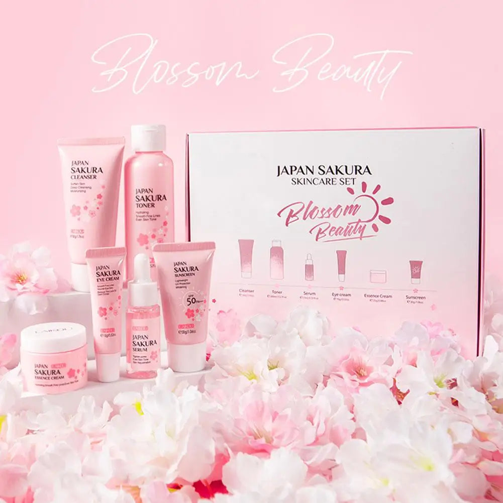 Surnelia Elite: 6-Piece Sakura Complete Brightening & Hydrating Skincare Gift Set