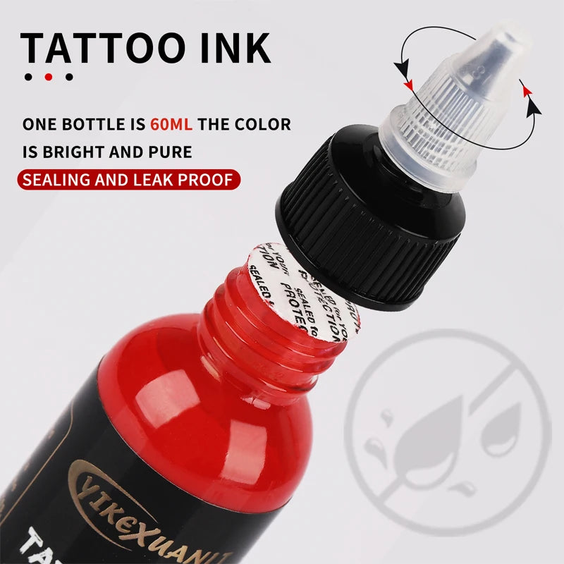 60ml Tattoo Ink Pigment – Red & Black Semi-Permanent Body Art