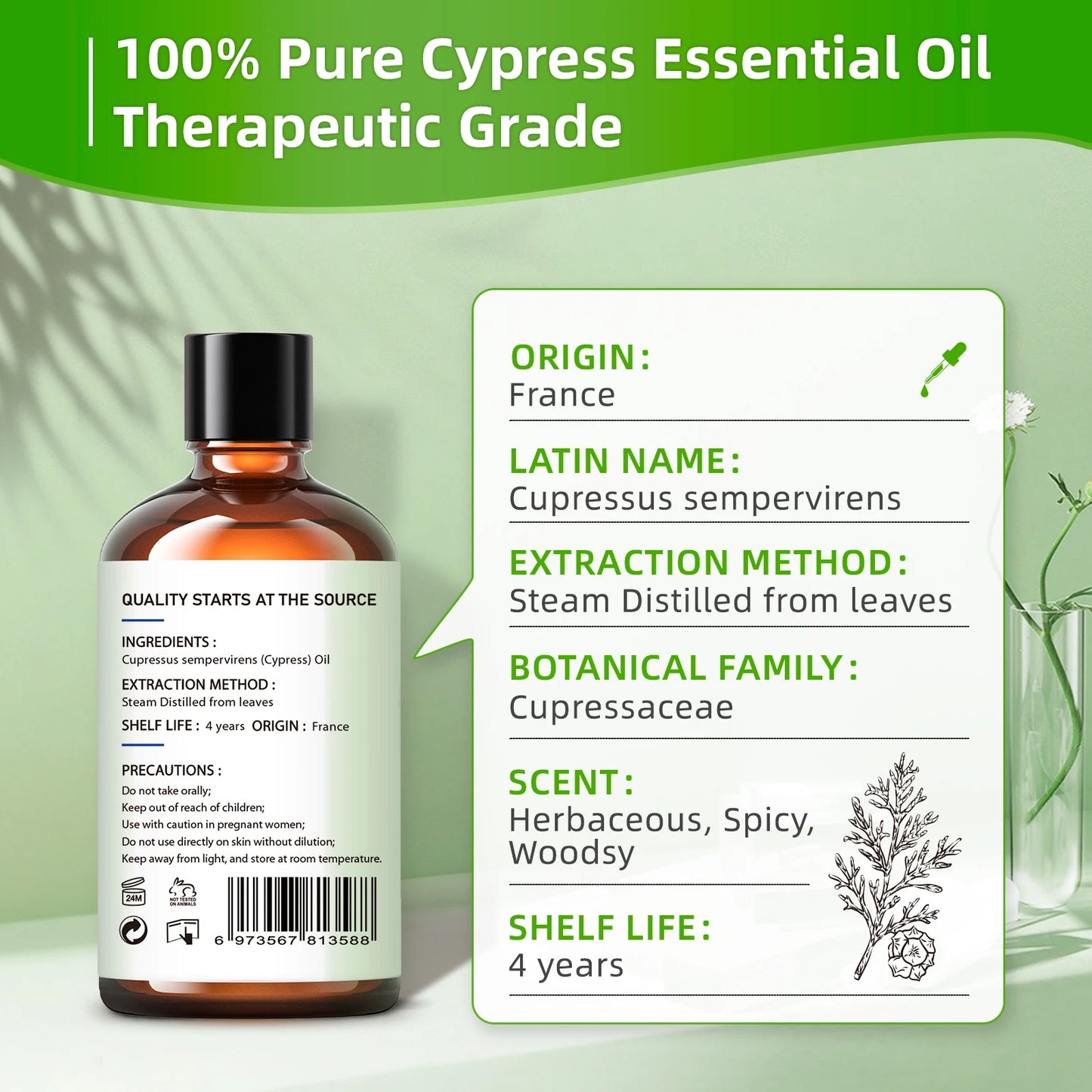 Surnelia Organic Cypress Aromatherapy Oil