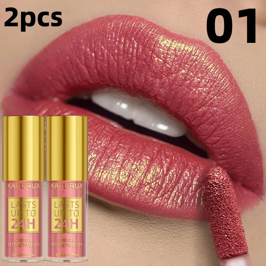 Metallic Glitter Lip Gloss – Long Lasting Waterproof Shine