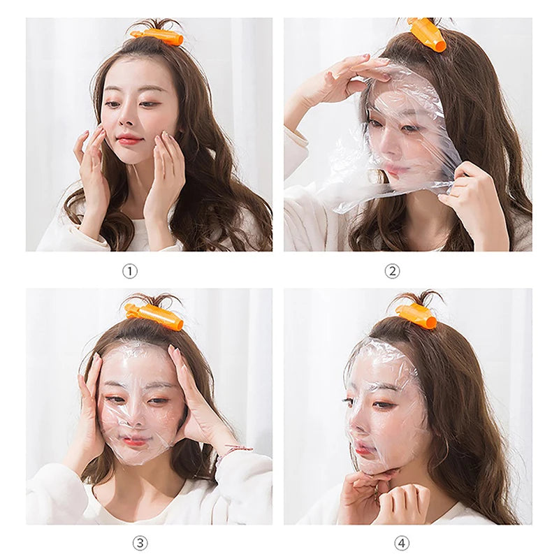 Disposable Facial Mask Wrap – Transparent Face & Neck Beauty Film