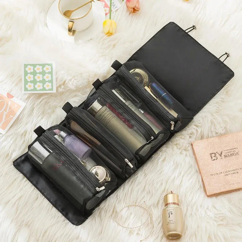 4-in-1 Detachable Cosmetic Bag – Large Capacity Travel Makeup Organizer