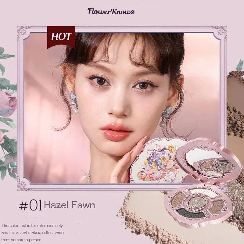 Flower Knows Swan Ballet Eyeshadow Palette – 6 Colors Matte & Shimmer