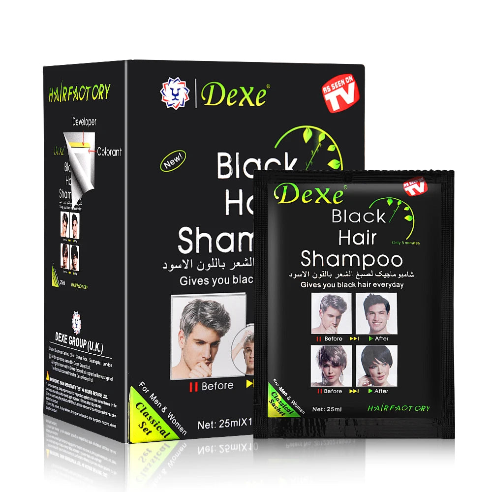 Black Hair Shampoo – Herbal Hair Color Shampoo (250ml, 5 Minute Care)
