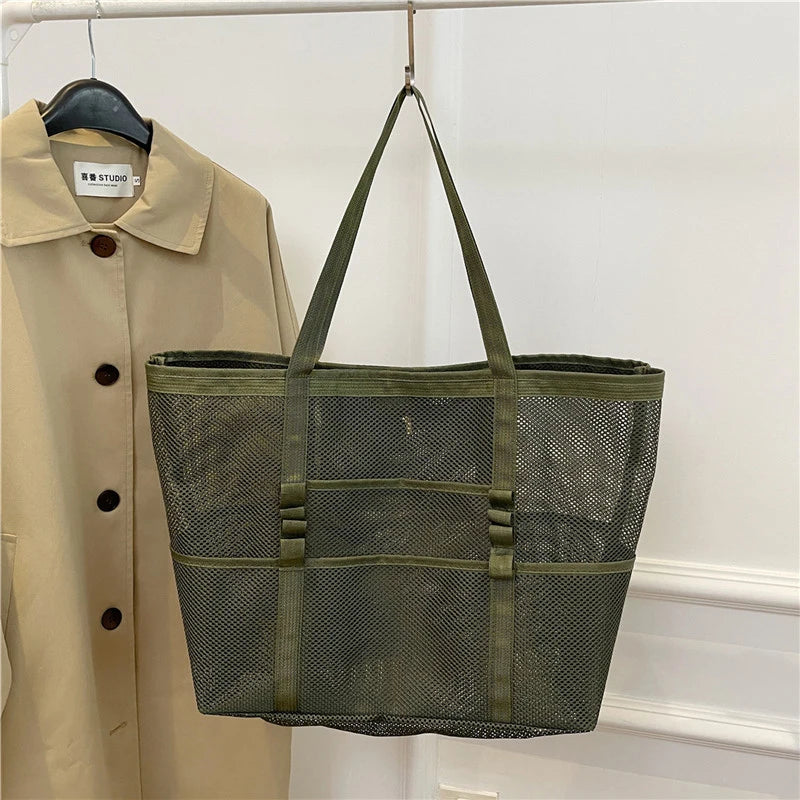 Portable Mesh Beach Bag – Travel & Storage Tote